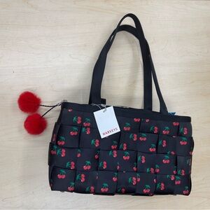 Harveys Black and Red Cherry Shoulder Bag